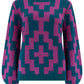 Essie Jumper | Teal & Pink Folk Diamond