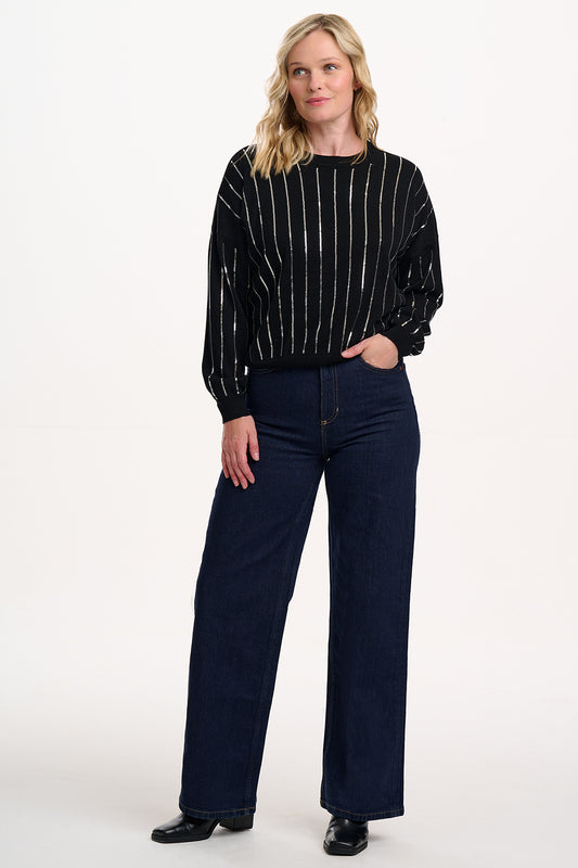 Anjali Sequin Jumper | Silver Stripes