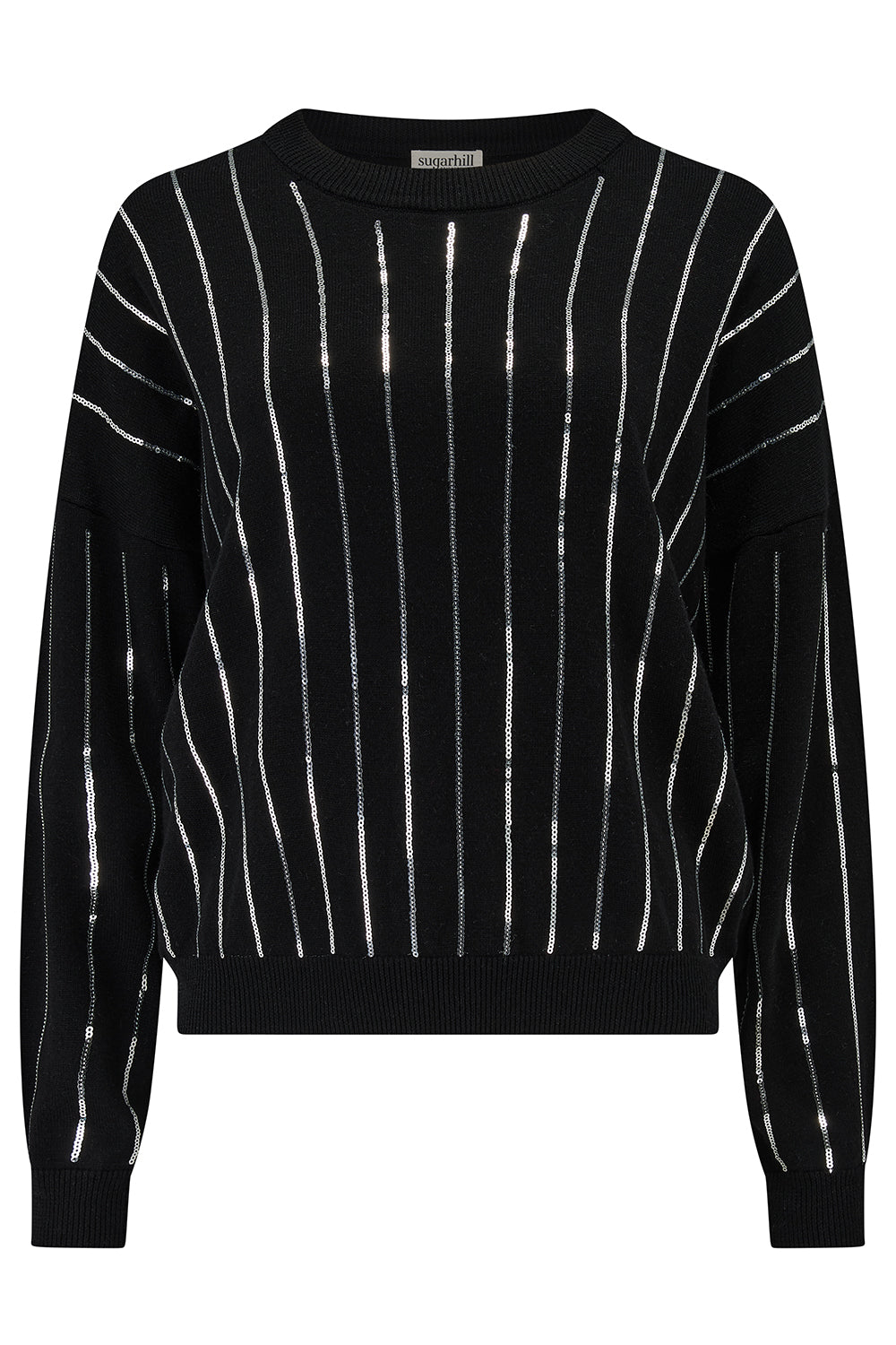 Anjali Sequin Jumper | Silver Stripes