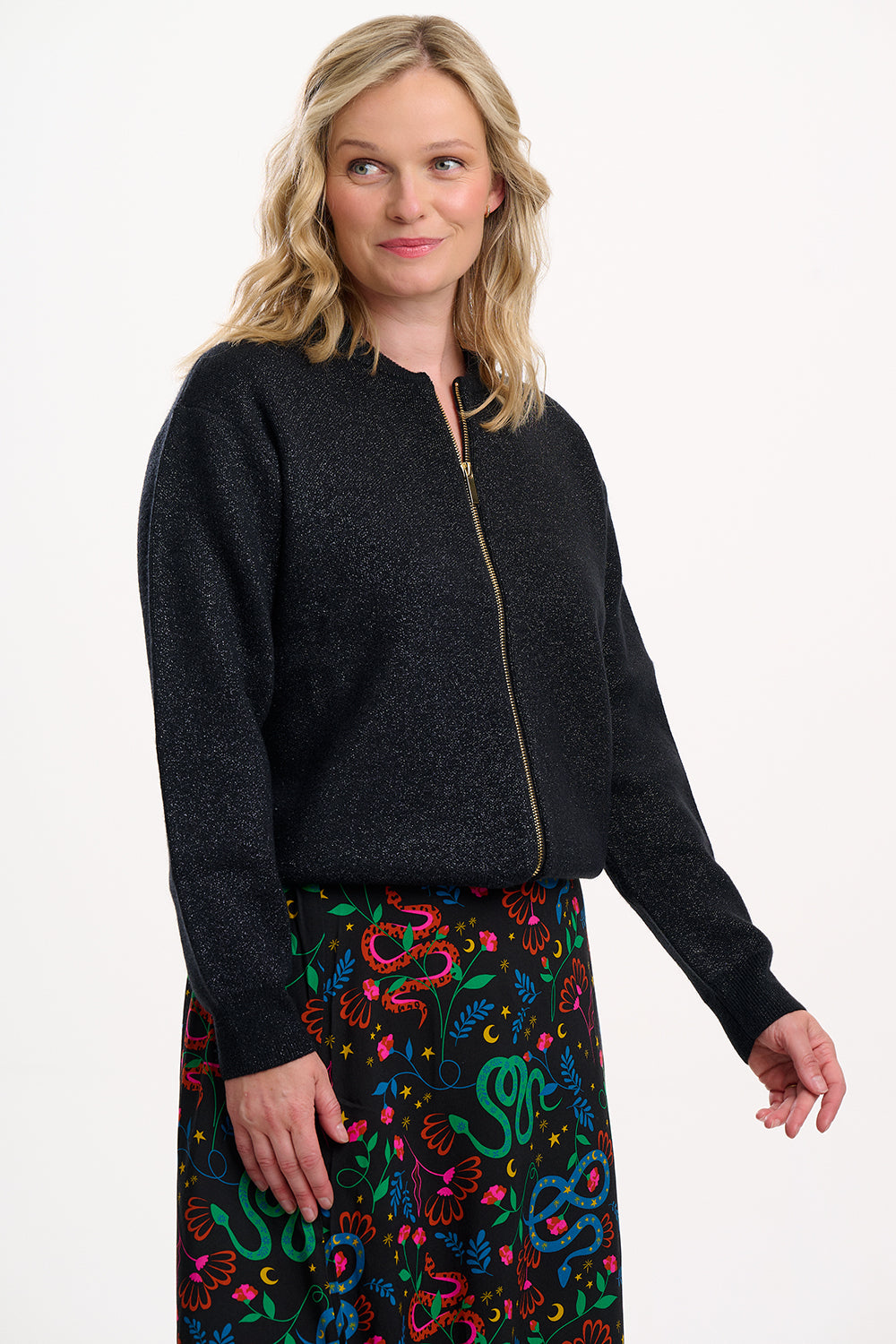 Solana Bomber Jacket | Black Sparkle