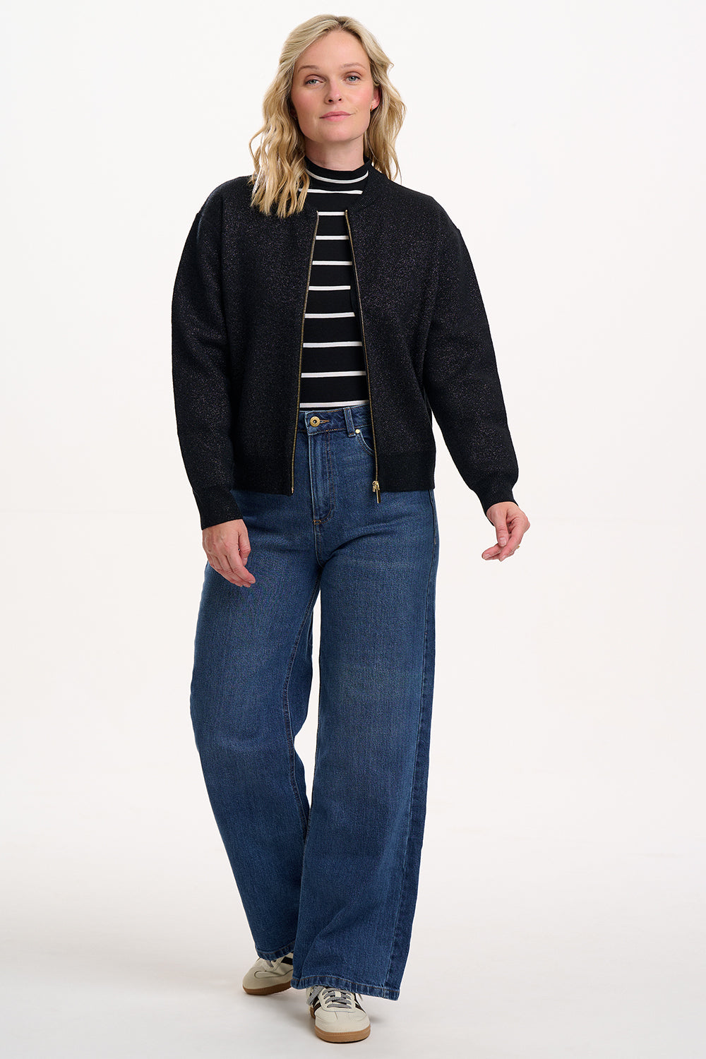 Solana Bomber Jacket | Black Sparkle
