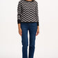Rowena Jumper | Black & Silver Chevron Stripes