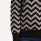 Rowena Jumper | Black & Silver Chevron Stripes