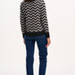 Rowena Jumper | Black & Silver Chevron Stripes