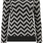 Rowena Jumper | Black & Silver Chevron Stripes