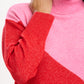 Winona Roll Neck Jumper | Pink & Red