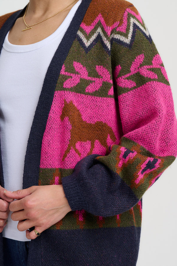 Sugarhill Brighton Yvette Cardigan | Multi, Running Horses