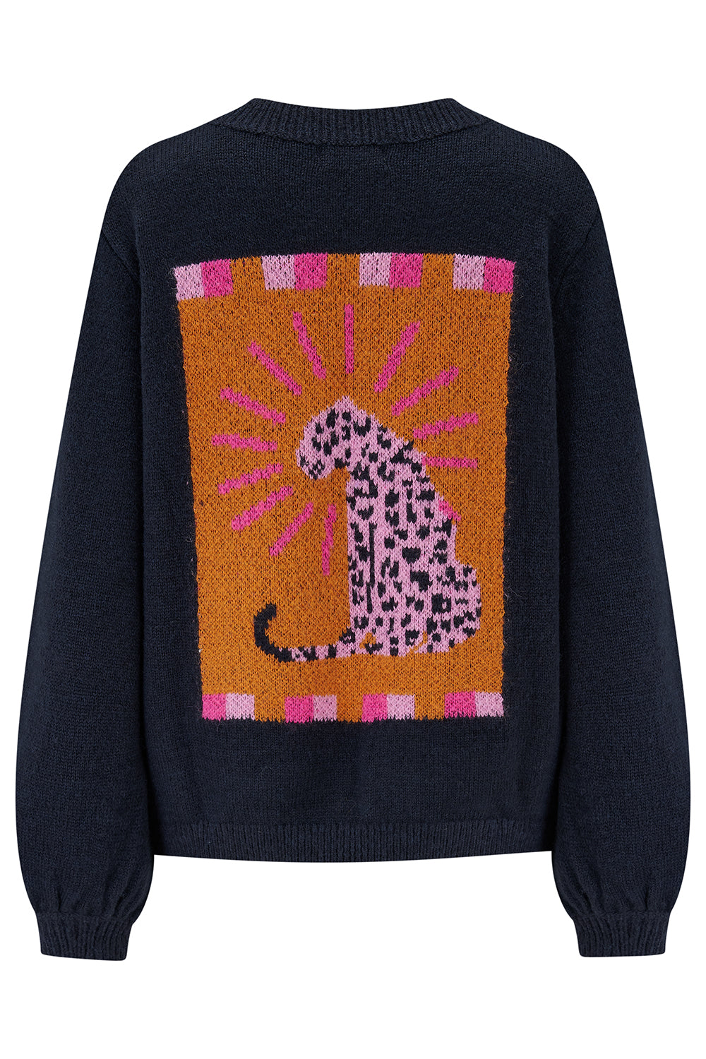 Essie Jumper | Navy Leopard Rays
