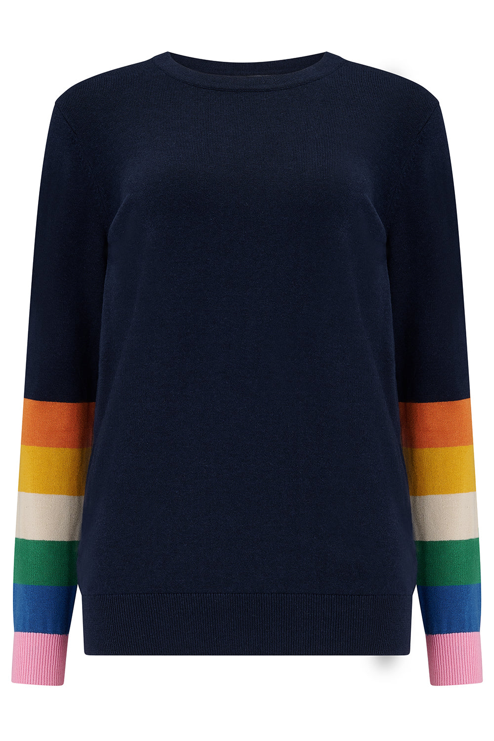 Sugarhill Rita Jumper | Navy Rainbow Stripes
