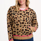 Solana Knitted Bomber | Tan & Black Natural Leopard