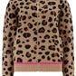 Solana Knitted Bomber | Tan & Black Natural Leopard