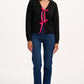Phily Bow Cardigan | Black & Pink