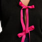 Phily Bow Cardigan | Black & Pink