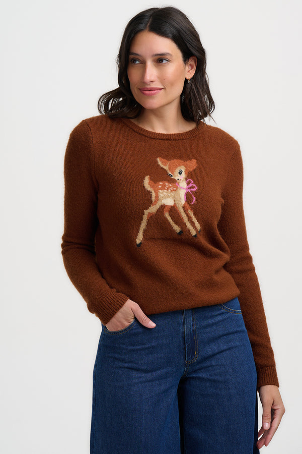 Sugarhill Brighton Kia Jumper | Brown Vintage Baby Deer