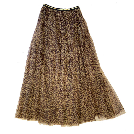 Tulle Layer Skirt | Brown Leopard Print