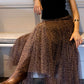 Tulle Layer Skirt | Brown Leopard Print