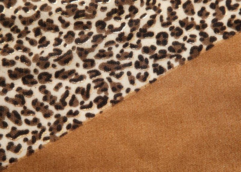 Block Colour Leopard Print Scarf | Camel