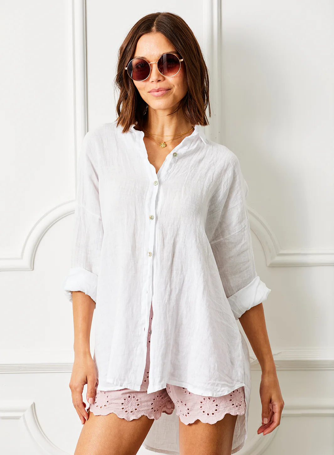 Suzy D Marcus Oversize Linen Shirt | White