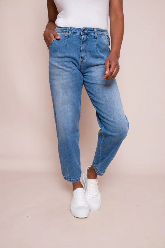 May Stretch Denim Barrel Cut Jeans | Light Denim