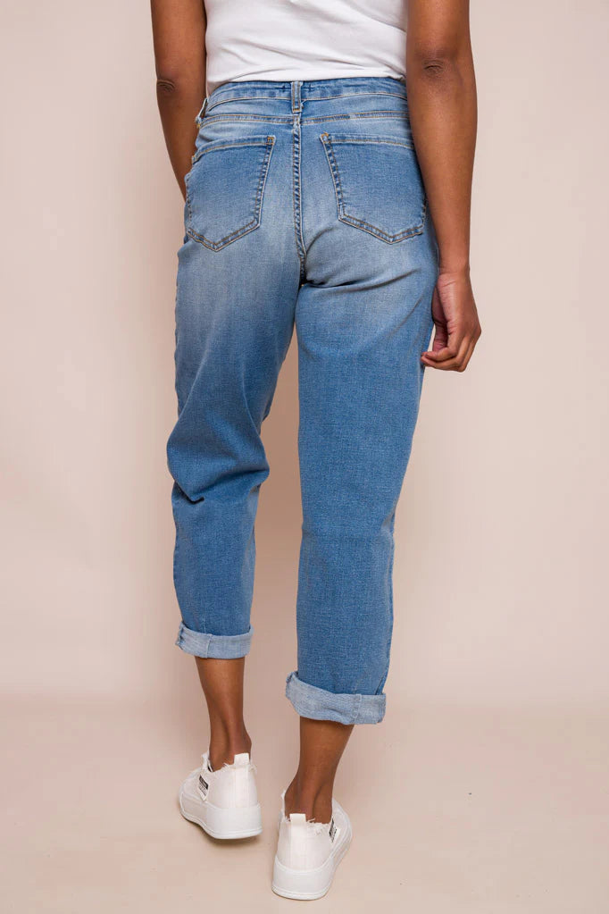May Stretch Denim Barrel Cut Jeans | Light Denim
