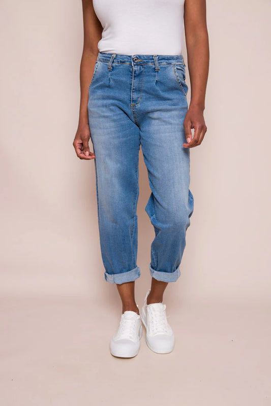 May Stretch Denim Barrel Cut Jeans | Light Denim