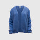 OST Smila Mohair Blend Cardigan in Denim Blue