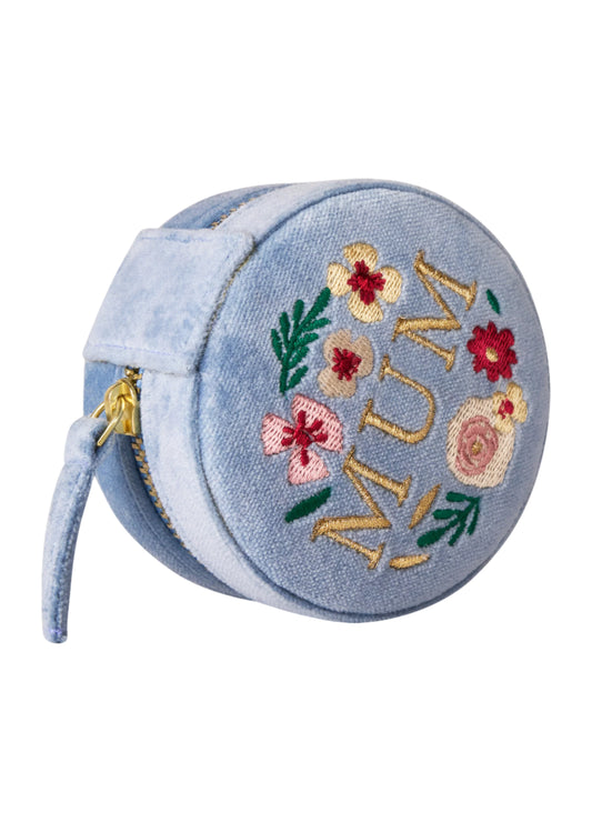 Lovely Mum Round Jewellery Box | Denim