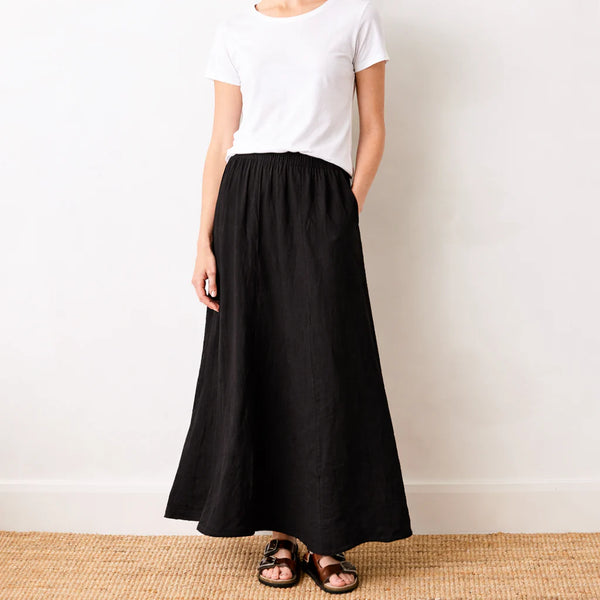 Lily Linen Skirt | Black