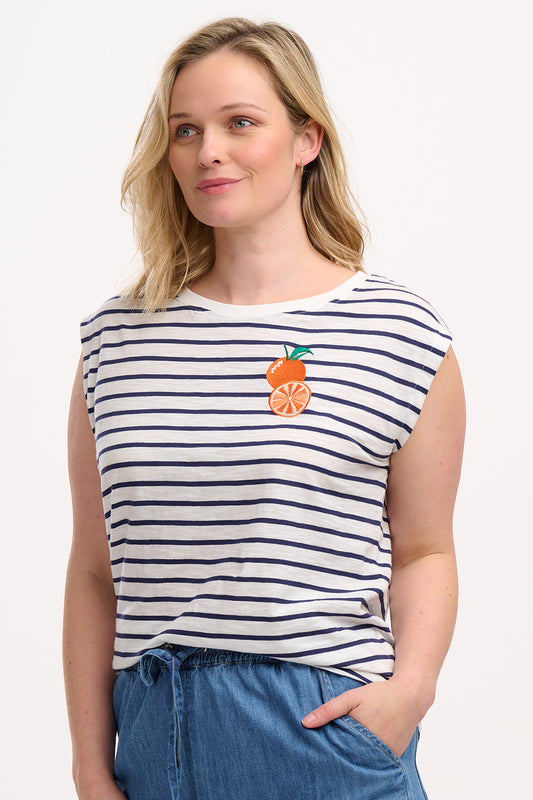 Chrissy Relaxed Tank T-Shirt | Fruity Orange