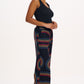 Ameera Cropped Wide Leg Trousers | Black Retro Racer