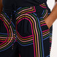 Ameera Cropped Wide Leg Trousers | Black Retro Racer