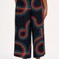 Ameera Cropped Wide Leg Trousers | Black Retro Racer