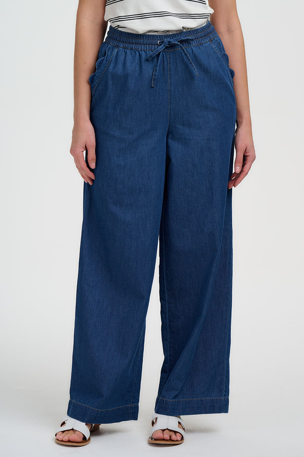 Sugarhill Brighton Megan Scallop Trousers | Deep Blue Denim