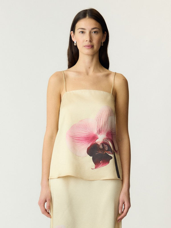 YAS Orchida Satin Singlet Top | Anise Flower