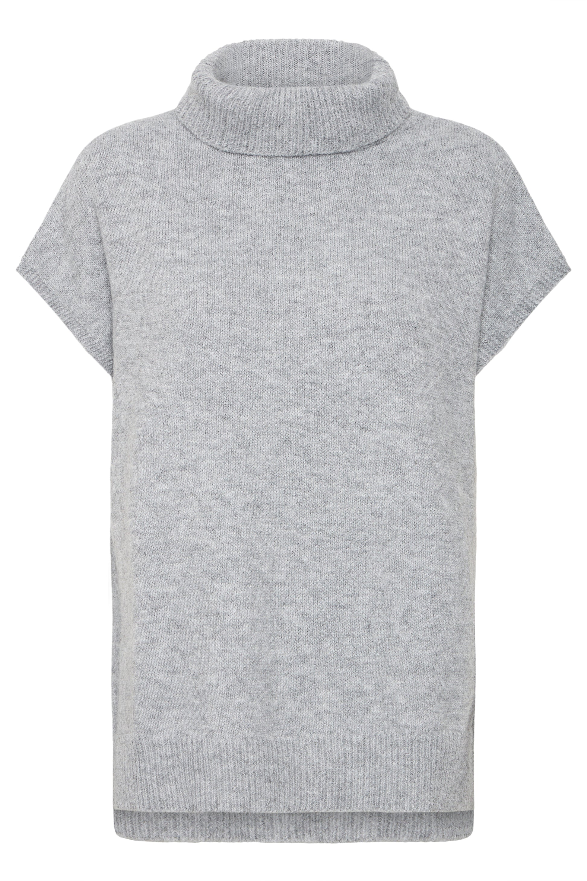 B Young Byvalma Roll Neck Vest | Light Grey Melange