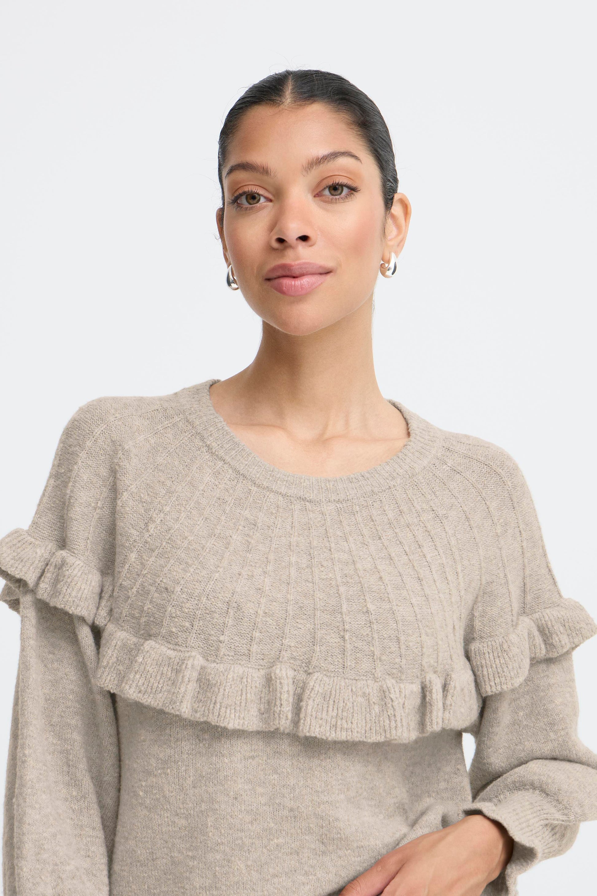 Bynikolina Frill Jumper | String Melange