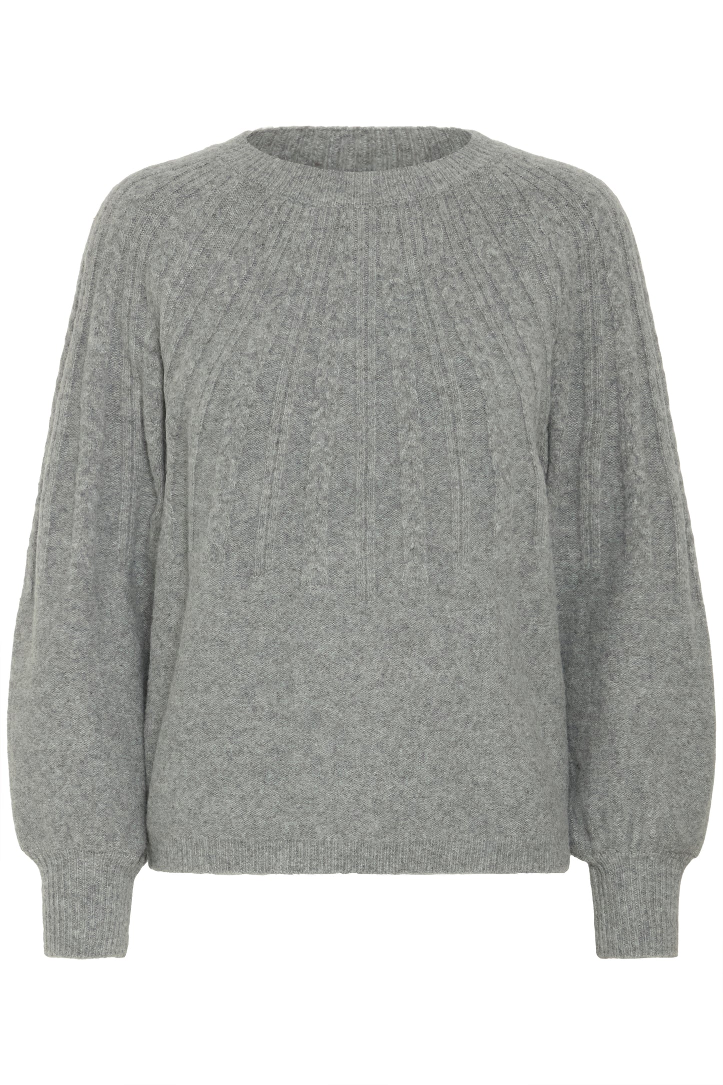 Bymagge Cable Jumper | Mid Grey Melange