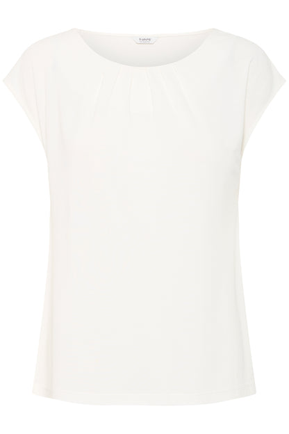 B Young Byperl Pleat Tee | Marshmallow