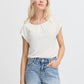 B Young Byperl Pleat Tee | Marshmallow