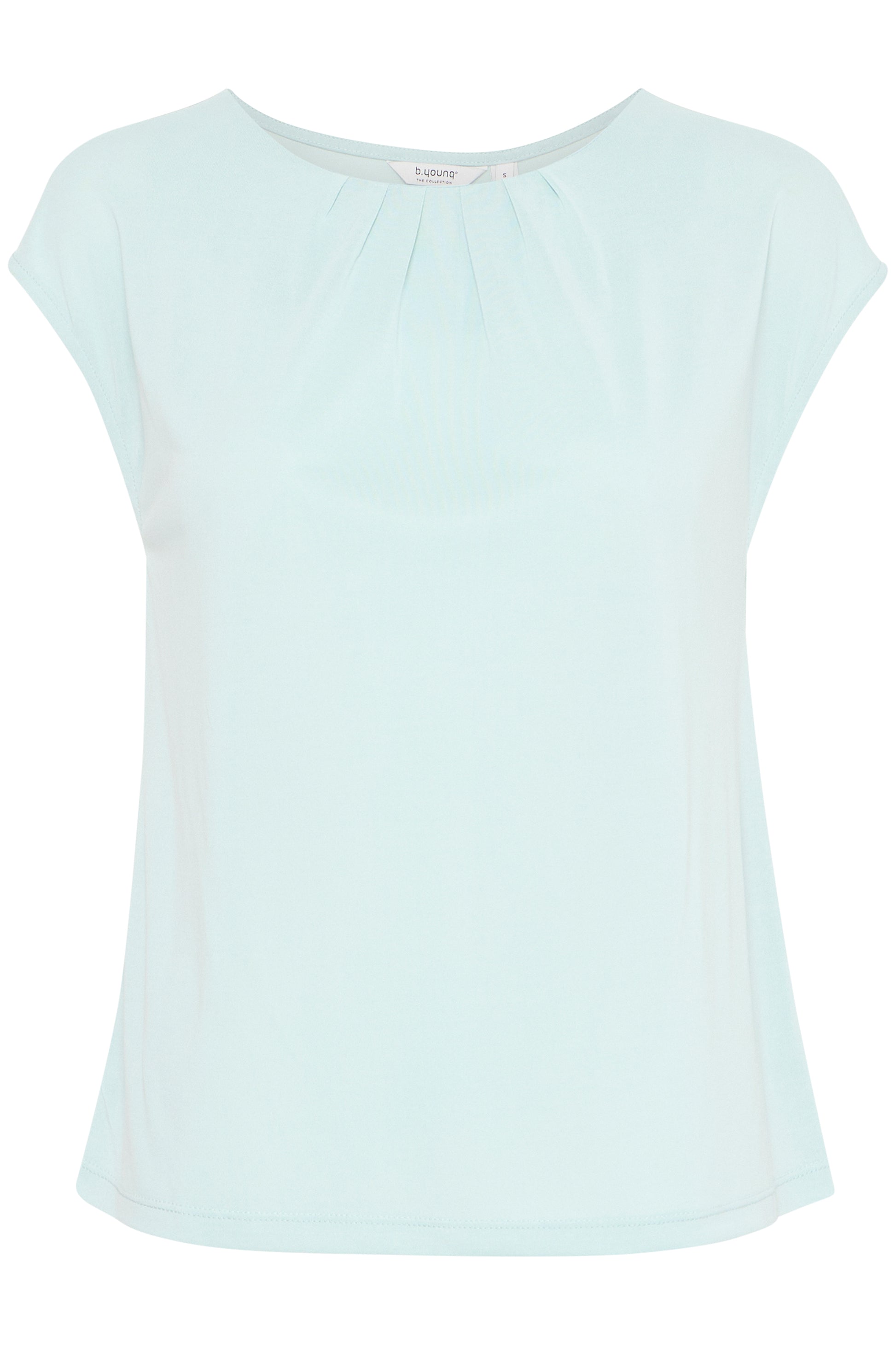 B Young Byperl Pleat Tee | Blue Haze