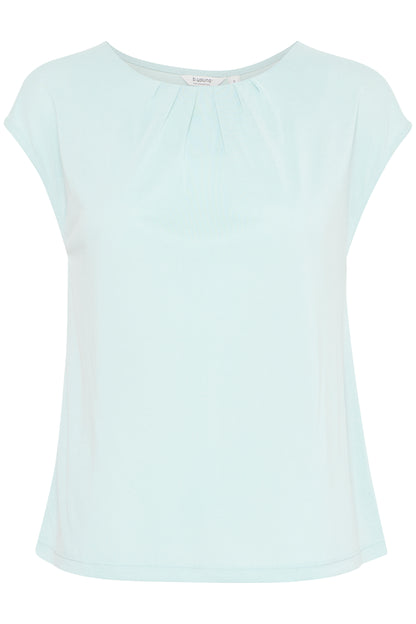 B Young Byperl Pleat Tee | Blue Haze