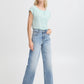 B Young Byperl Pleat Tee | Blue Haze