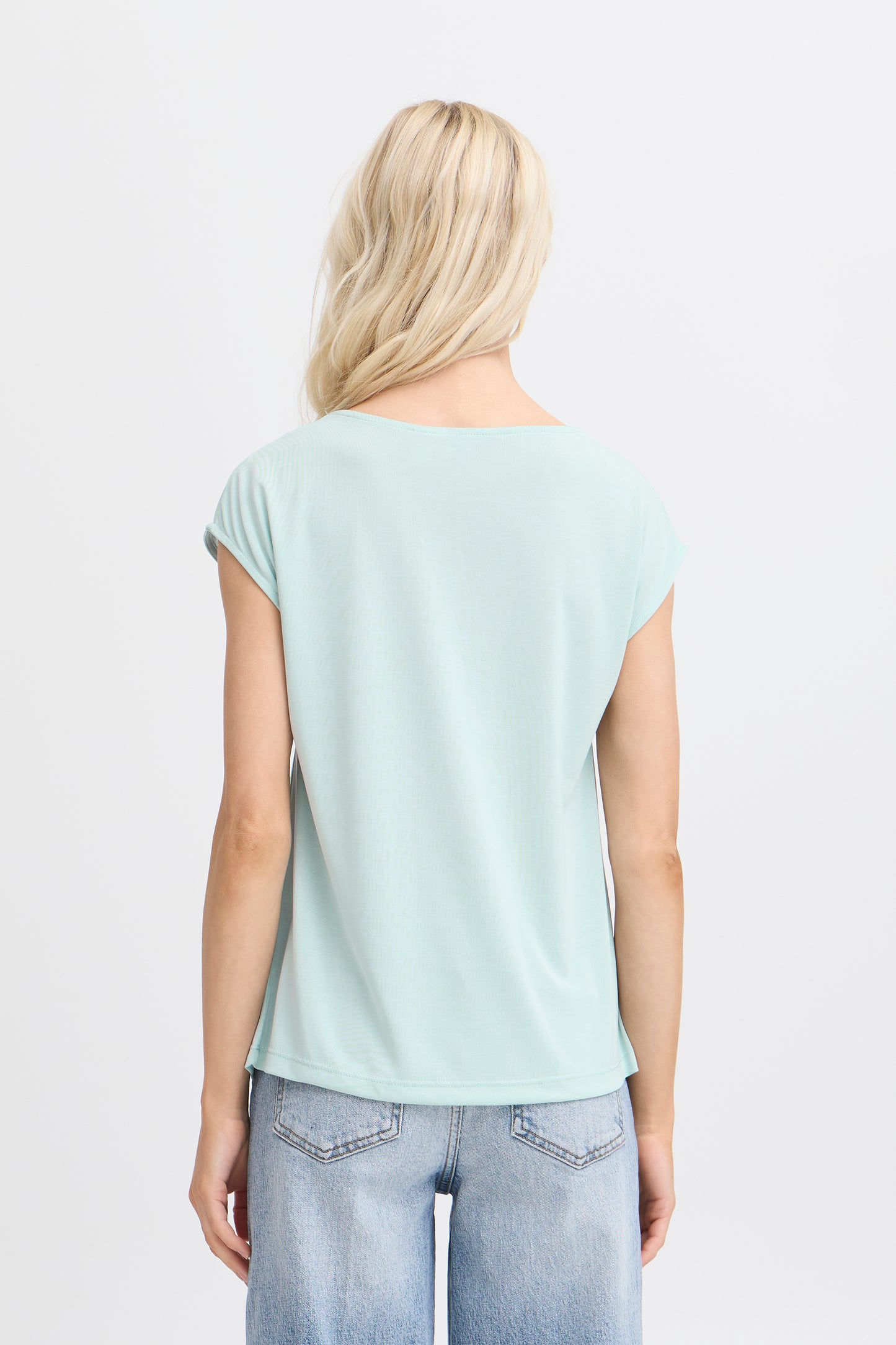 B Young Byperl Pleat Tee | Blue Haze