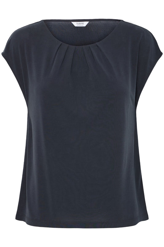 B Young Byperl Pleat Tee | Black