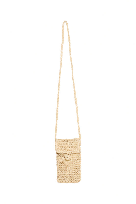 B Young Bavibbe Phone Bag | Natural Straw