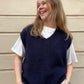 Tessa Knitted Mohair Mix Vest | Navy