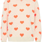 Ichi Ihbrielle LS Pullover Oatmeal with Hot Coral