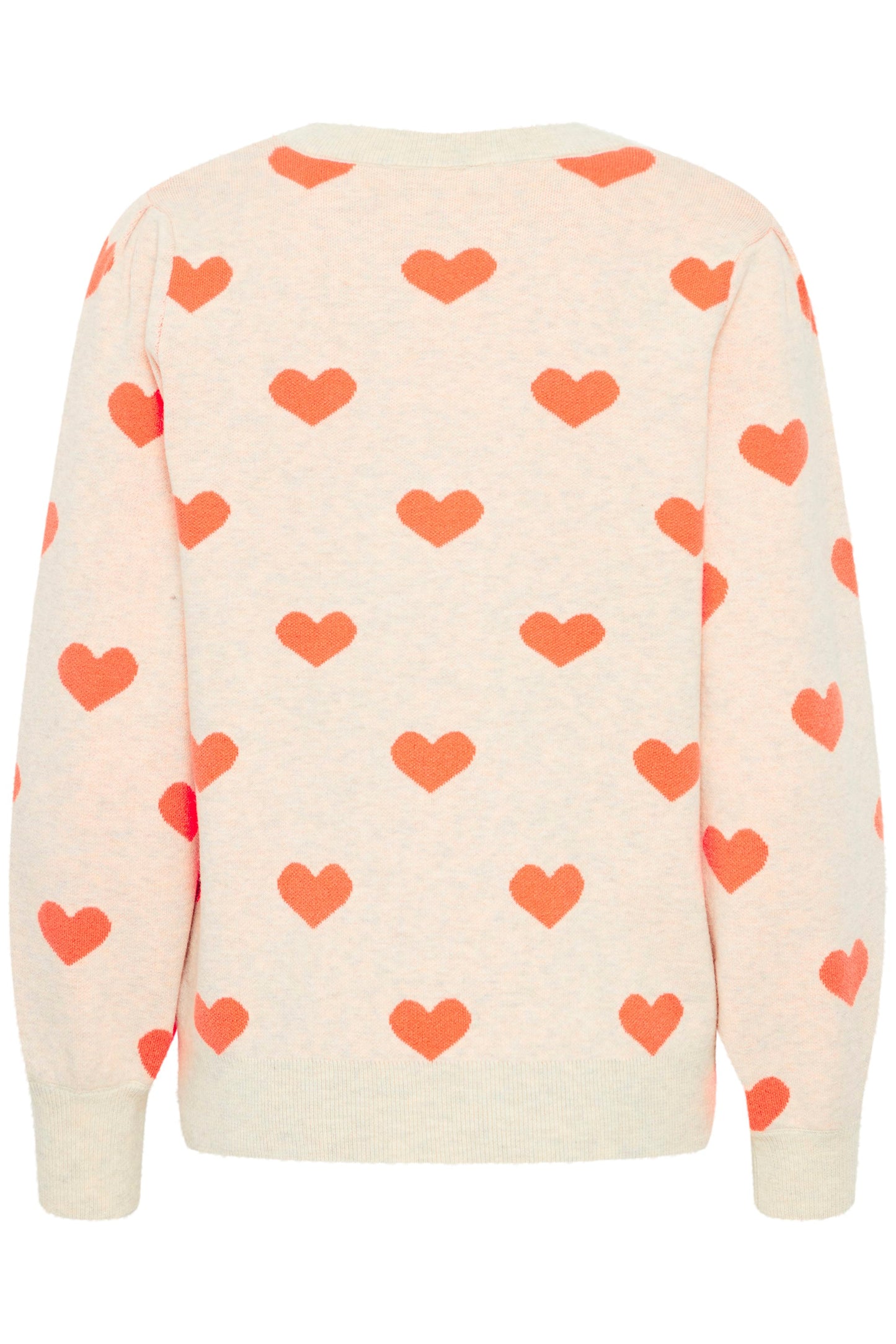 Ichi Brielle Pullover | Oatmeal & Hot Coral