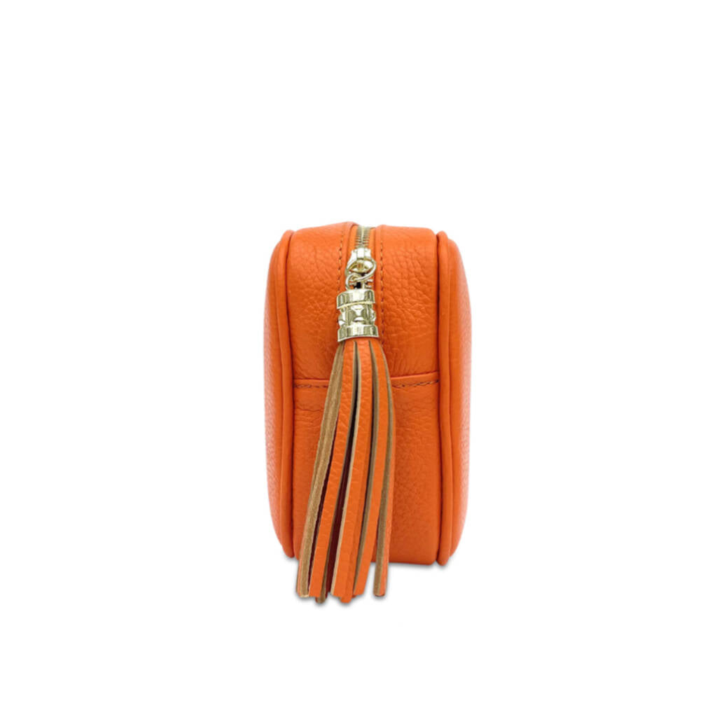 Leather Cross Body Bag | Orange
