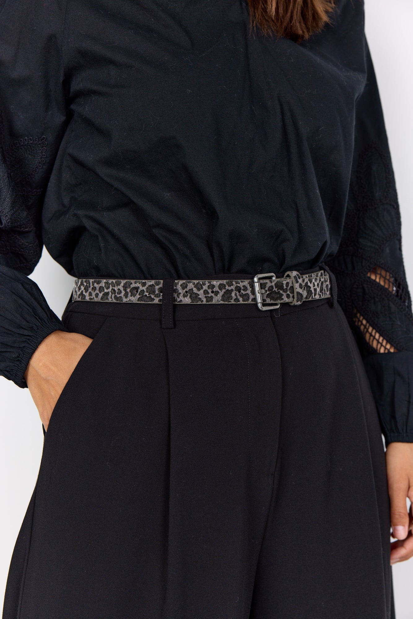 Soya Concept Seyma Belt | Iron Grey Combi